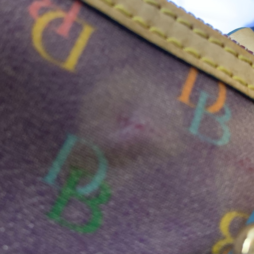 Dooney & Bourke Vintage Purple Shoulder Bag with Multicolor Logo - Picture 11 of 11